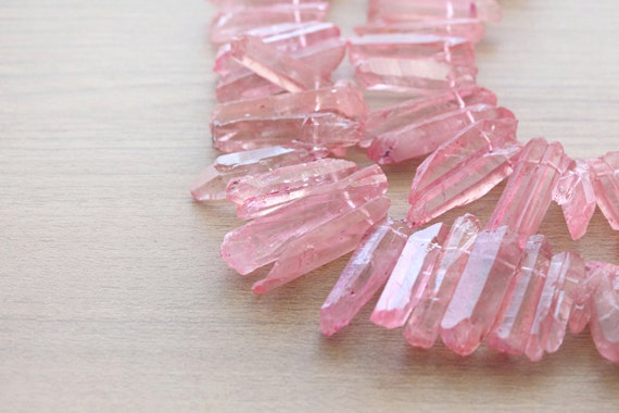 10 pcs of Good Quality Pink Titanium Crystal Quartz Points