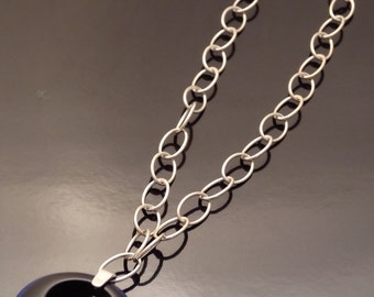 Vintage Lucite Pendant on Sterling Silver Chain