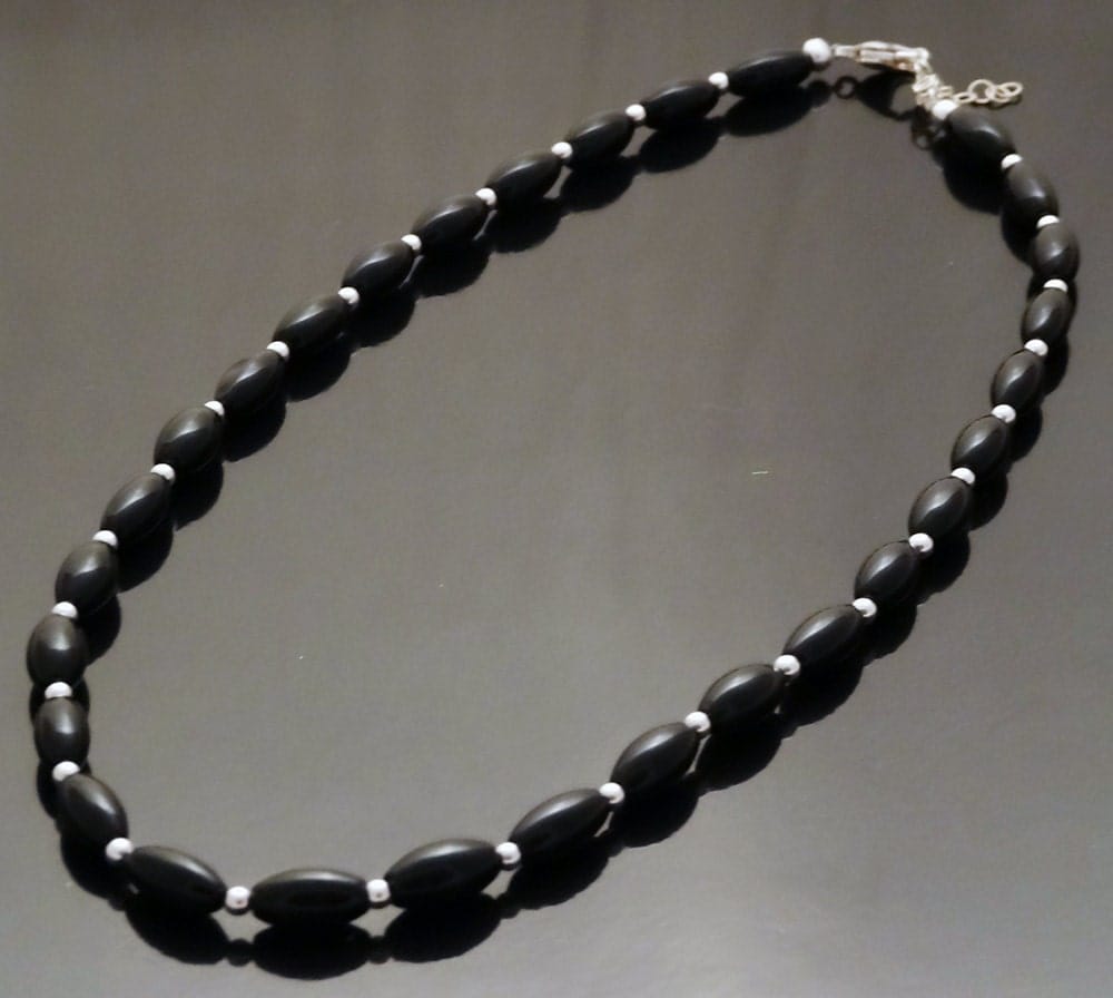 Black Onyx and Sterling Silver Necklace