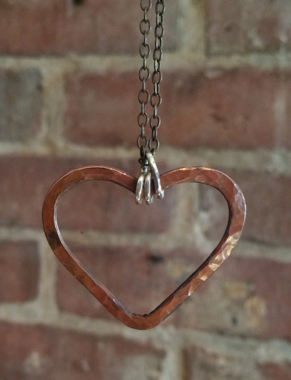 Jewelry Copper Necklace Copper Heart Necklace by PleasantStStudios