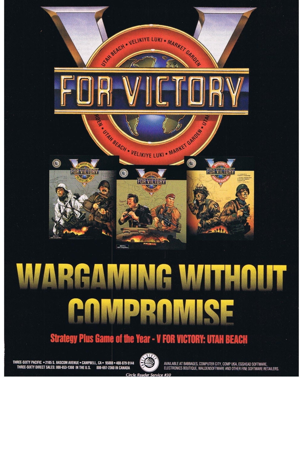 1993 V For Victory Vintage Computer PC Video Game Ad