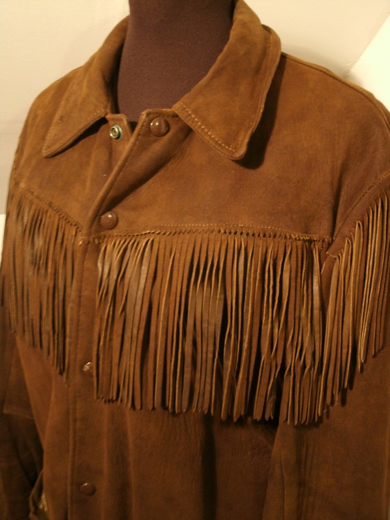 Vintage Suede Leather Fringe Jacket Dark Brown Frontier