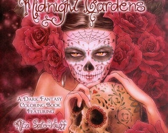 Dark Fantasy Art Coloring Book with 20 Images - Midnight Gardens - Advanced Coloring Book for Grownups - Art by Mitzi Sato-Wiuff