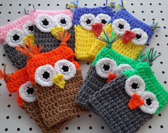 Cute Owl Fingerless Gloves Pattern