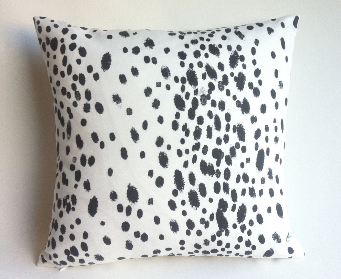 One Linen Modern Charcoal Dots Zippered Pillow Cover by Pillomatic
