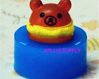 GYL094 Bear Bread / Sandwhich Silicone Mold Flexible Mold Animal Mold Kawaii Miniature Sweets Earrings Fimo Polymer Clay Mold