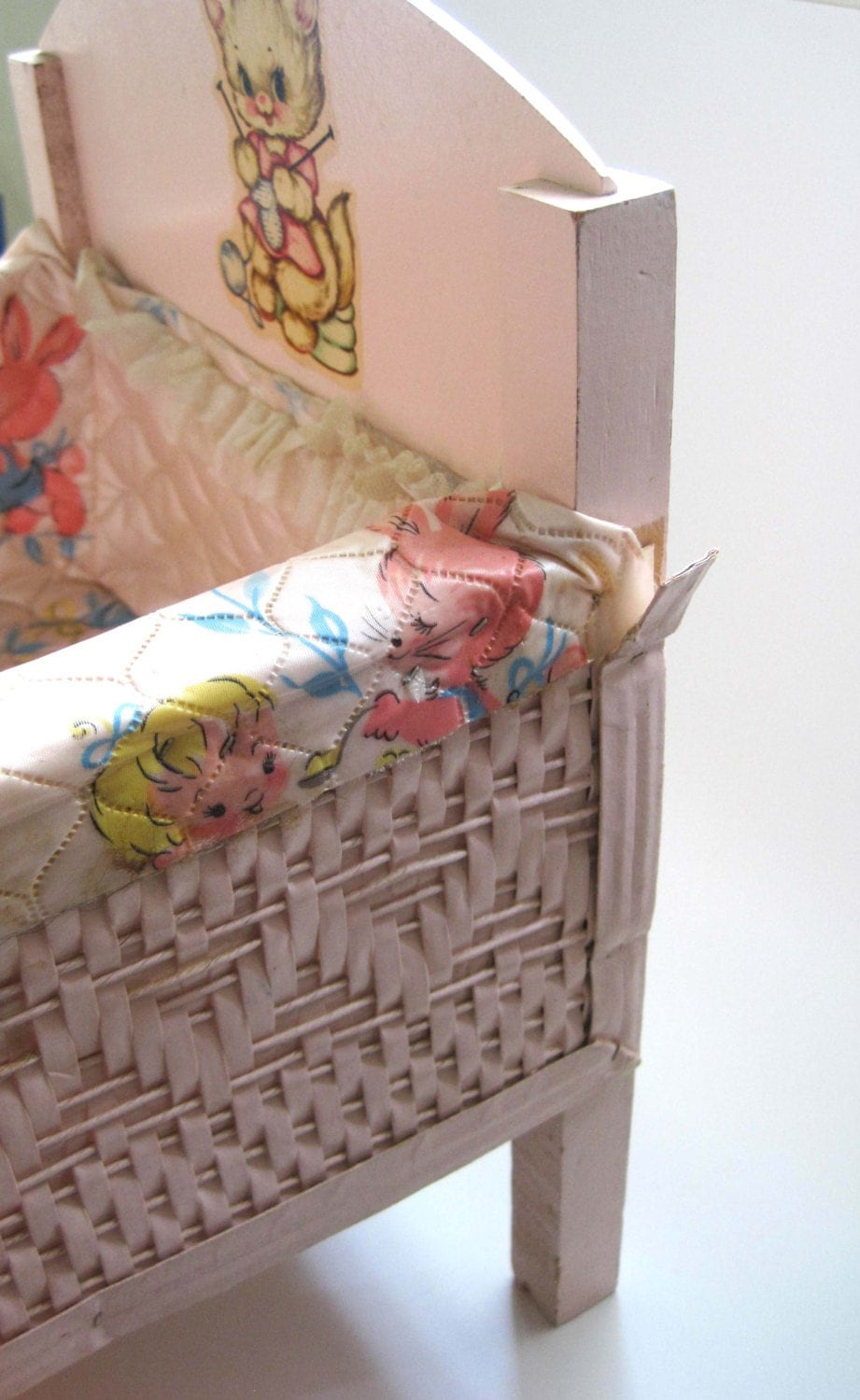 wicker doll bed