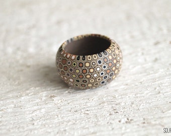 Modern ring Minimalist ring Modern jewelry Contemporary jewelry Geometric jewelry Brown yellow ring Statement ring