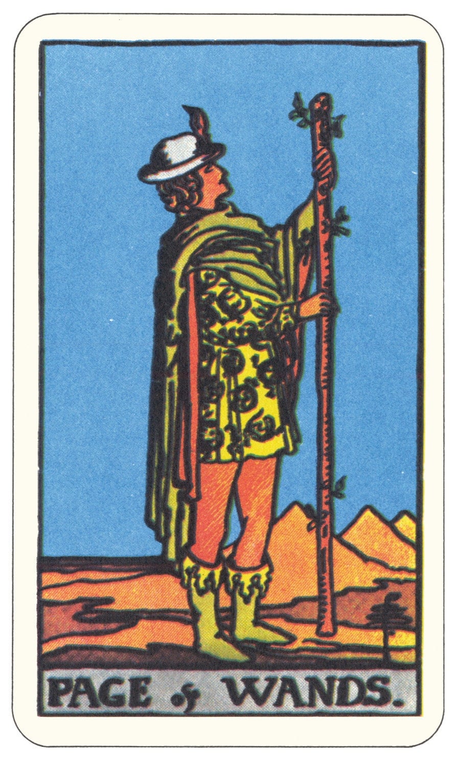 Page of Wands Rider-Waite-Smith Tarot Card by WolfgangLovesMabel