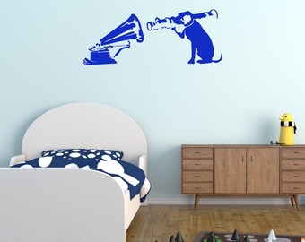 Banksy Wall Decal - Blow Up Your Stereo - Banksy Sticker - Banksy Art - Gifts For Him - Dog Wall Decals - Dog Stickers - BA015