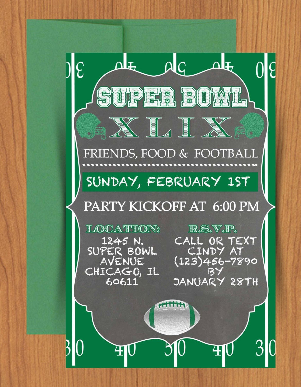 Super Bowl Party Invitation Template 1