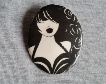 Black/White Brooch - Ceramic Jewelry - Art Pin - Unique Brooch - Wearable Art - Gift Ideas