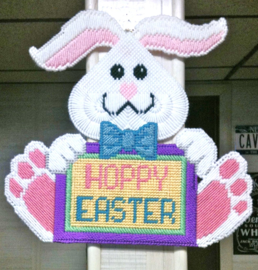 Hoppy Easter Bunny Wall Hanging Easter Decoration Happy Easter