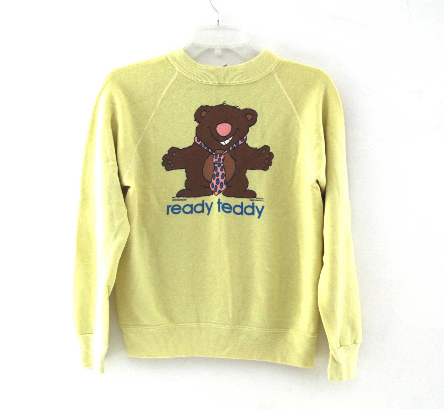 Vintage 80s sweatshirt yellow bear ready teddy by 216vintageModern