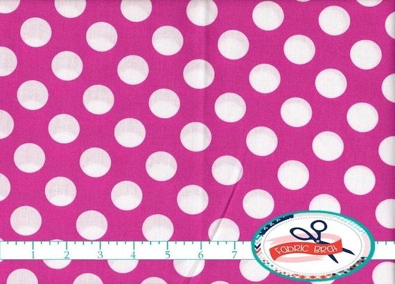 Pink Polka Dot Fabric By The Yard Fat Quarter Big Dot Fabric