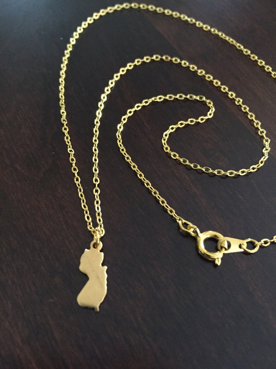 New Jersey Necklace New Jersey Gold New Jersey Necklace New 4372