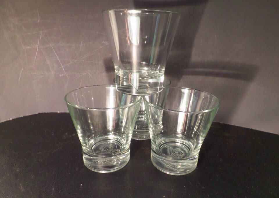 Vintage Crown Royal Cocktail Glasses Crown on Pillow Embossed