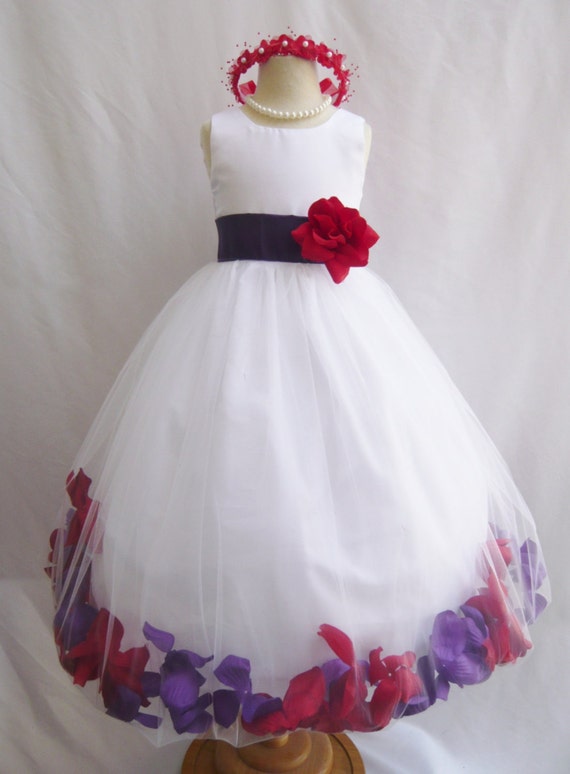 CUSTOM COLOR Flower Girl Dresses Rose Petal by NollaCollection