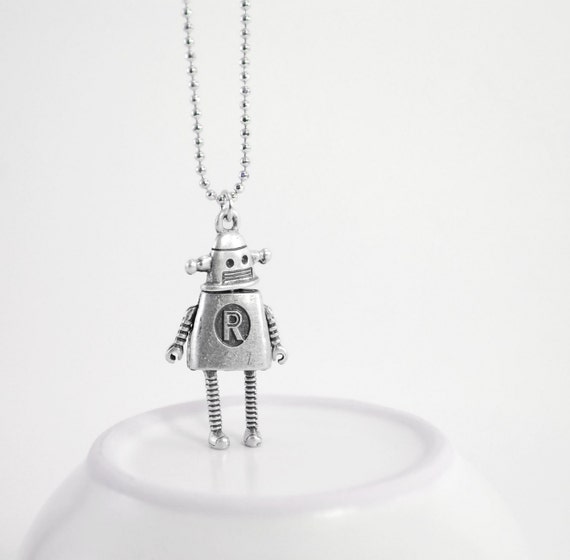 Items Similar To Cute Robot Pendant Necklace Geeky Jewelry Geek Necklaces On Etsy