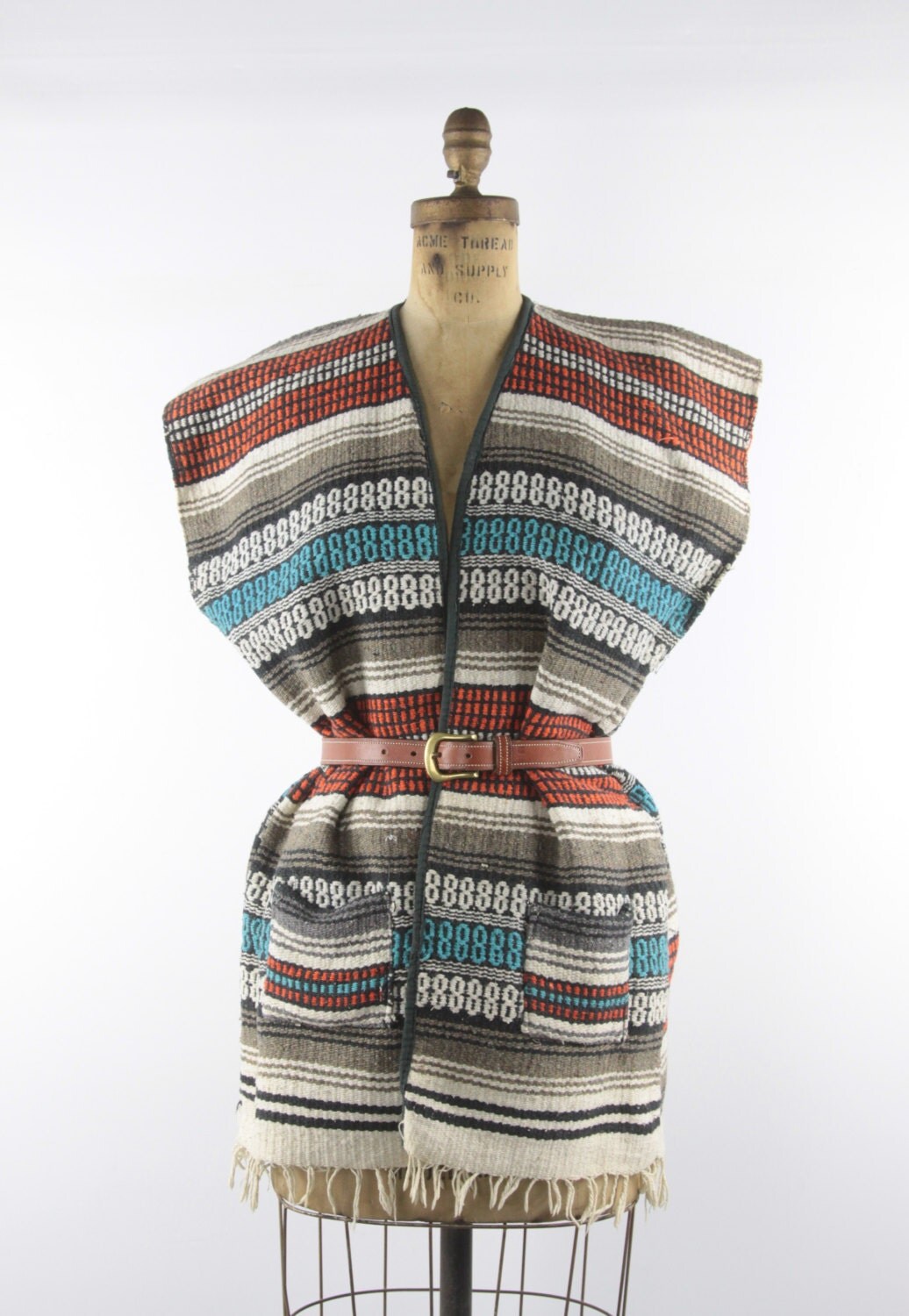 Vintage Mexican Blanket Ethnic Vest // OSFM // Up to by FYGApparel