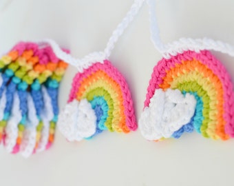 MADE TO ORDER Crochet Rainbow Garland in Lighter Colors