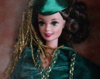 Hollywood Collectors Edition Barbie as Scarlett O'Hara in Gone with the Wind Barbie, Dressed in Her Green Velvet Curtain Dress, MIB. NRFB