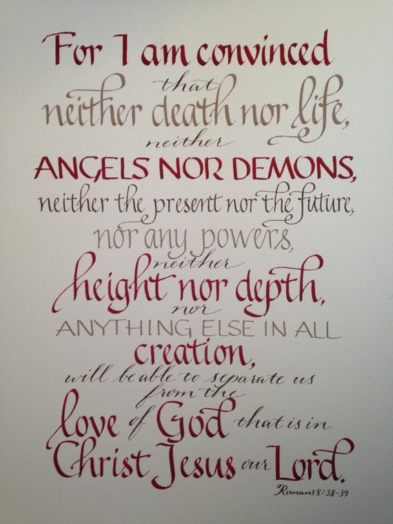 Romans 8, Custom Calligraphy Handmade , Pastor Appreciation, Missionary ...