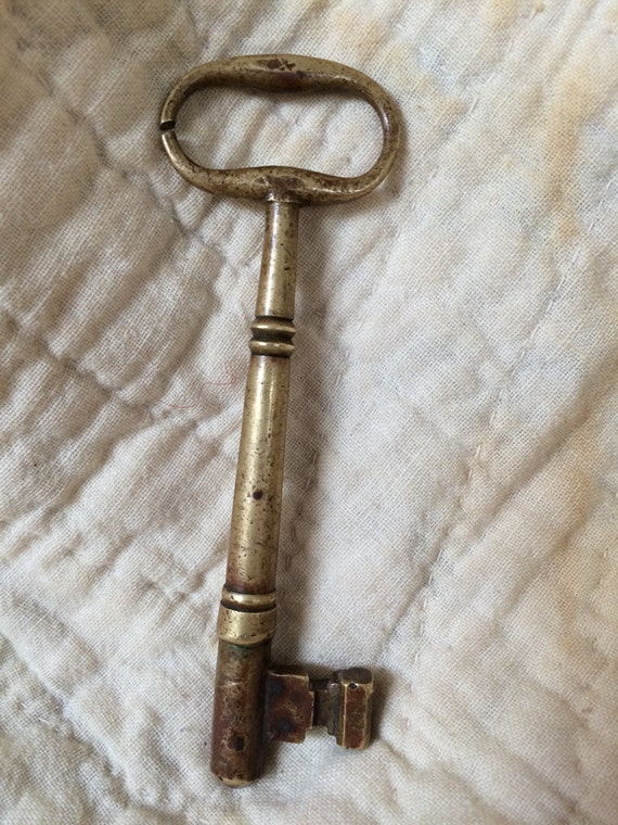 Giant Brass Skeleton Key Decorative Oversized by HeirKelect