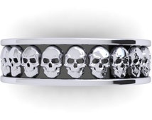 Popular items for skull wedding band on Etsy
