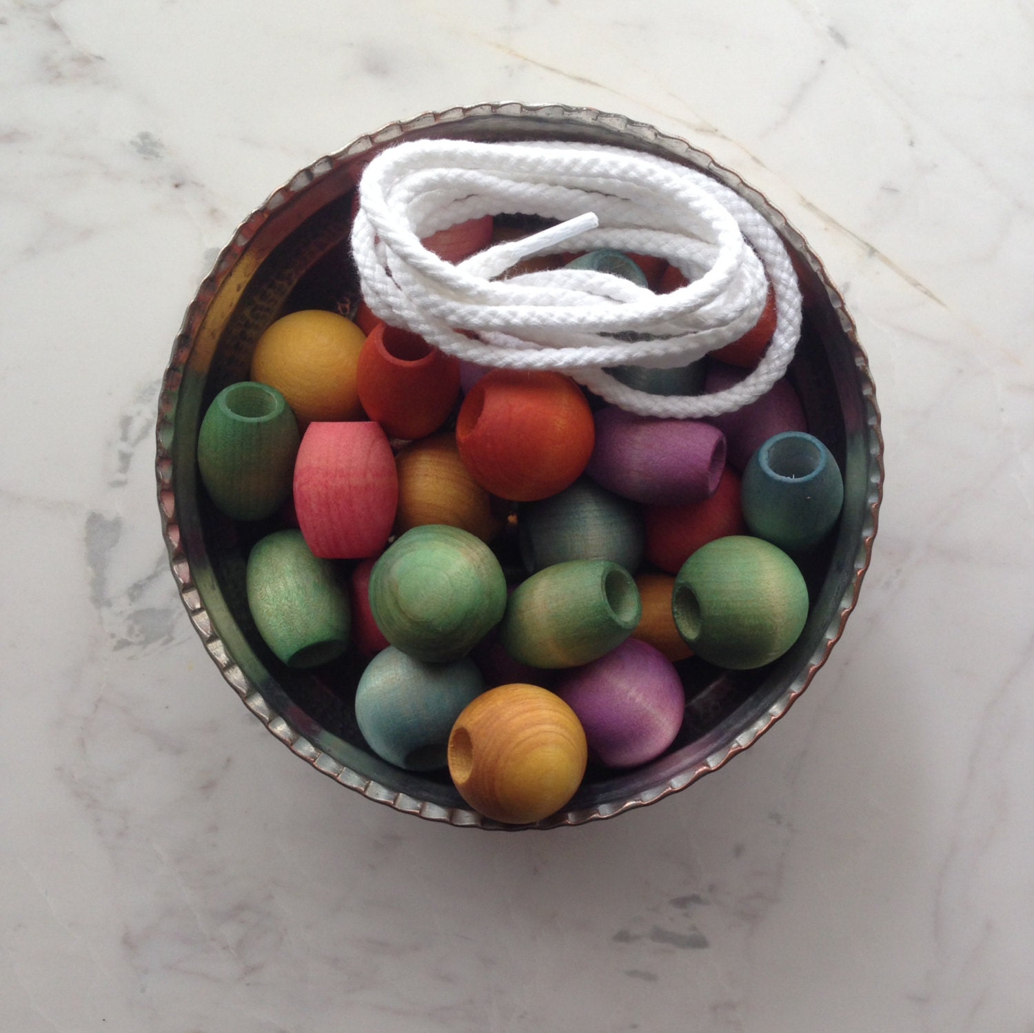 large wooden lacing beads