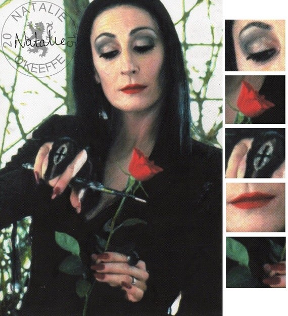 Morticia Addams / Addams Family Original Oil Pastel dessin
