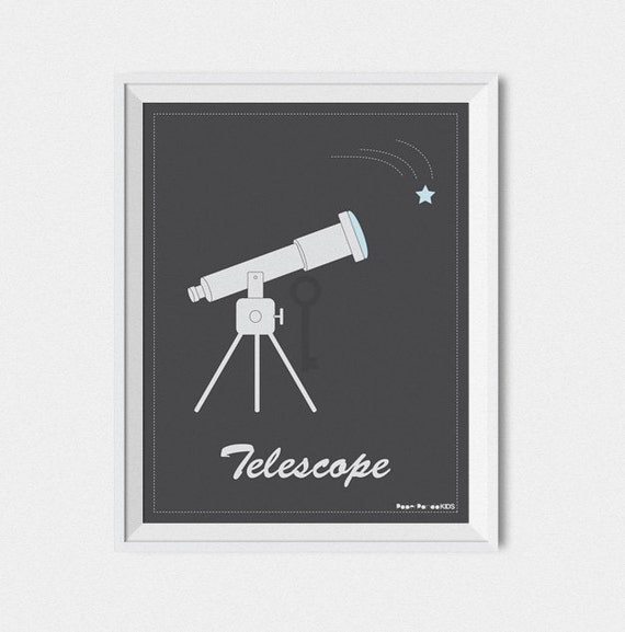 Items Similar To Telescope Printable Science Poster Outer Space