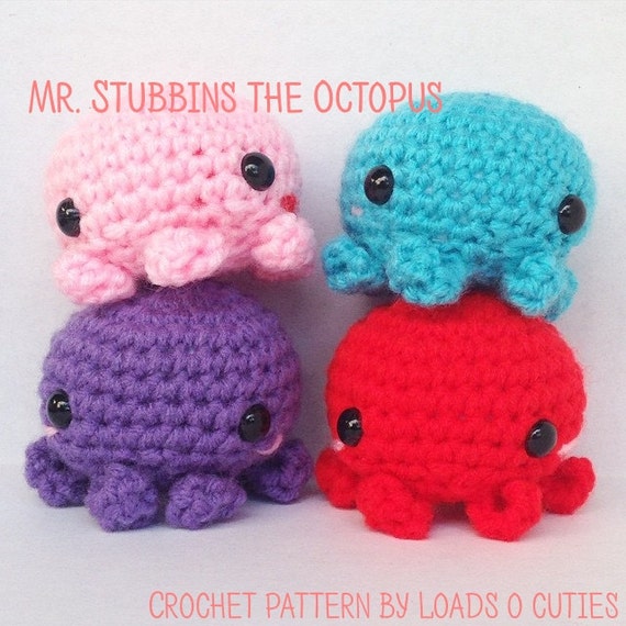 mini octopus pattern crochet PATTERN: the CROCHET Mr. Octopus Mini Stubbins