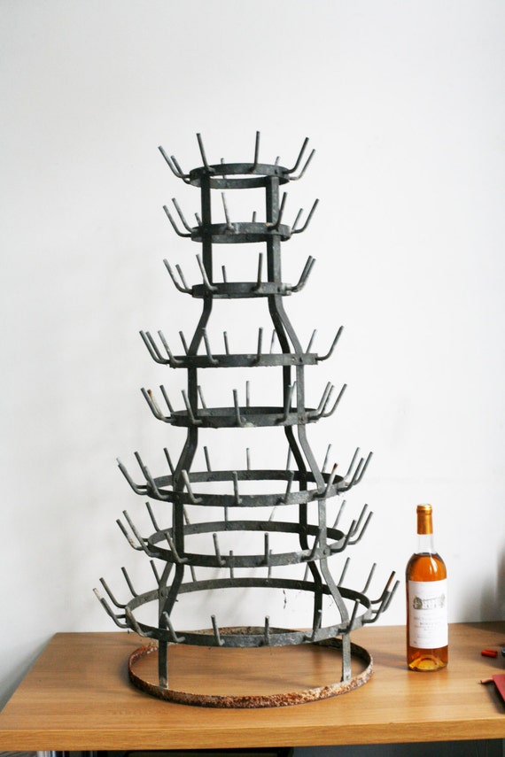 Large French bottle drying rack French country decor