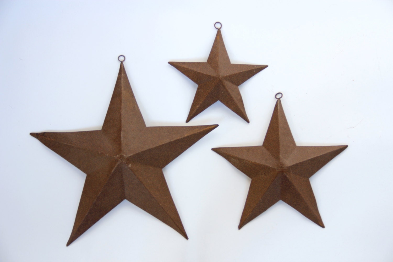 Set of 3 Vintage Metal Hanging Stars