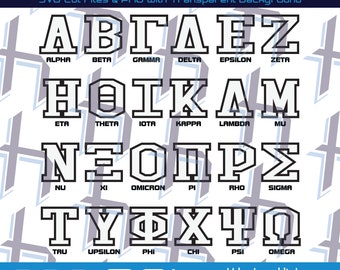 Mega Greek Digital Alphabet Instant Download PNG & SVG Files