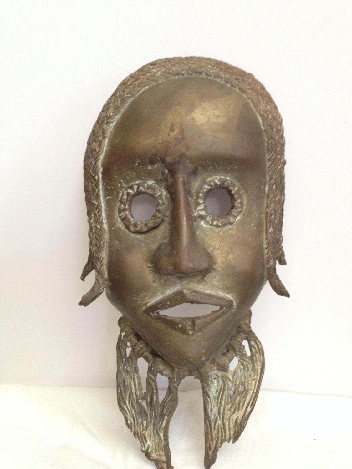 Vintage Brass African Mask