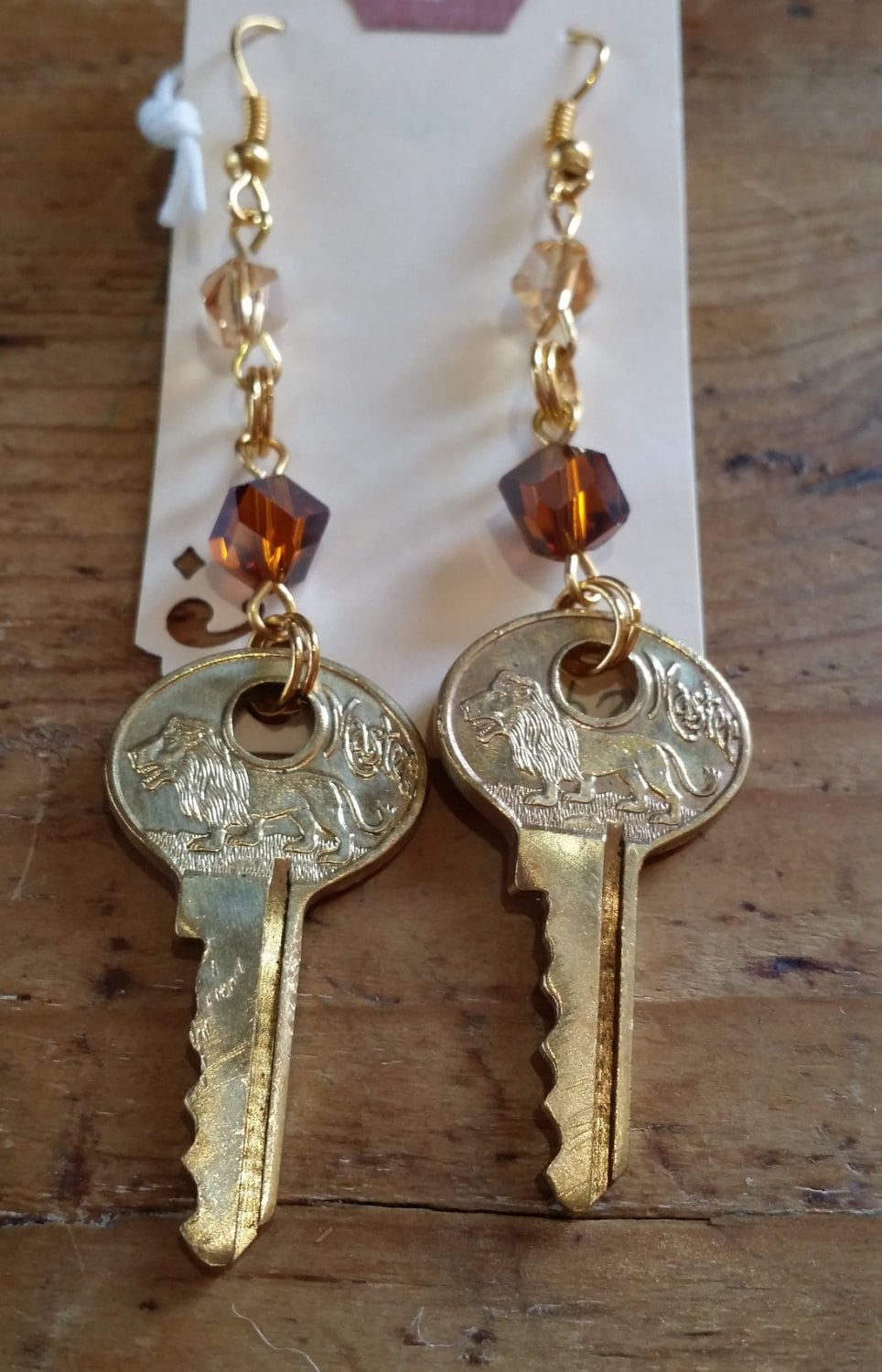 Vintage Master Lion Key Earrings