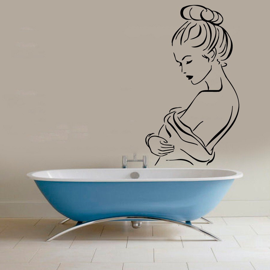 Nude Woman Wall Decals Girl Hot Model Hairdressing Beauty