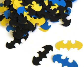 Batman confetti, superheroes birthday party, 100 CT, logo, Geekery, Comics, Boys, Baby Shower Decorations, batman