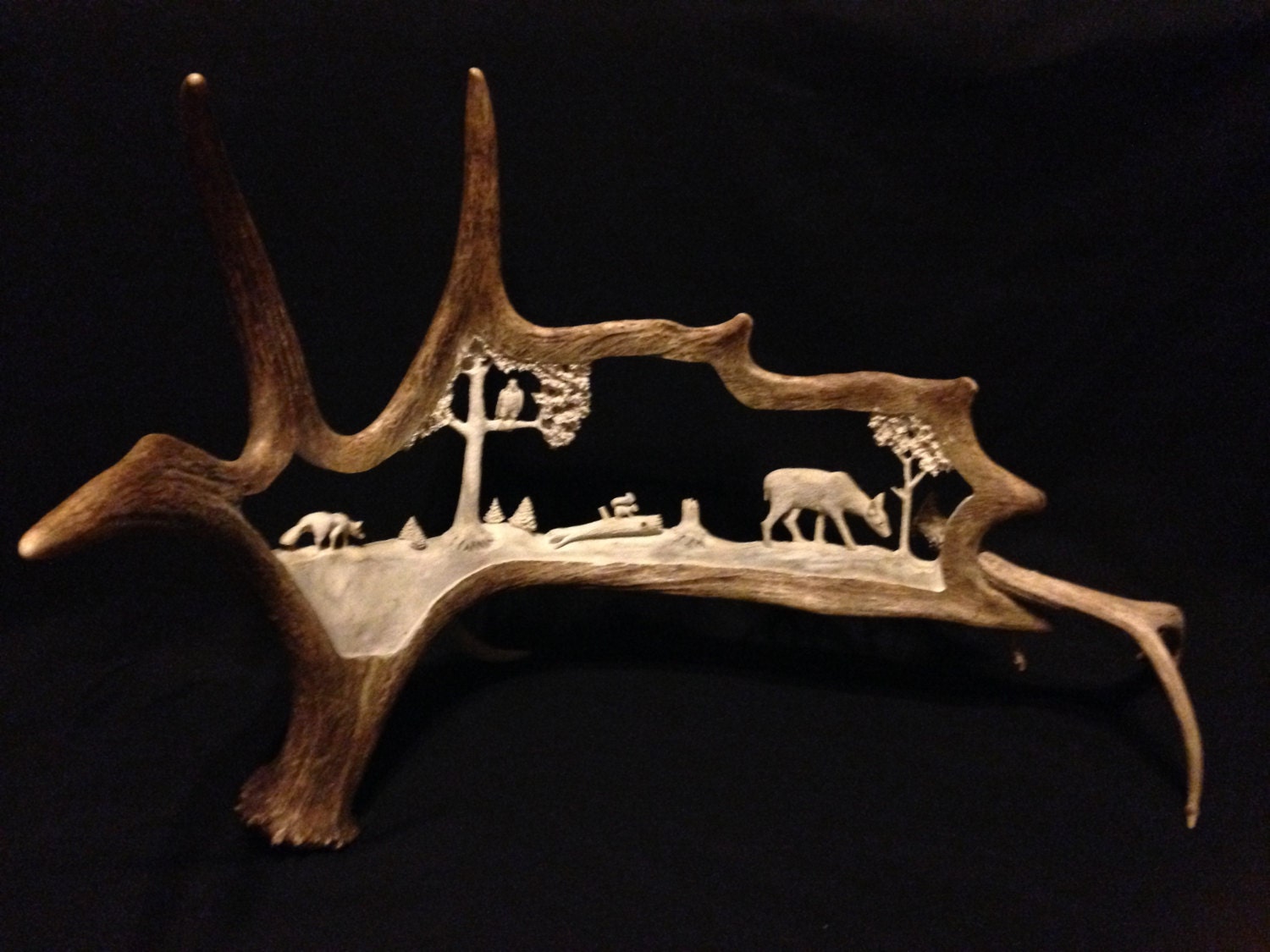 Hand Carved Moose Antler by BoneArtisan on Etsy