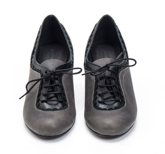 grey leather shoes ladies