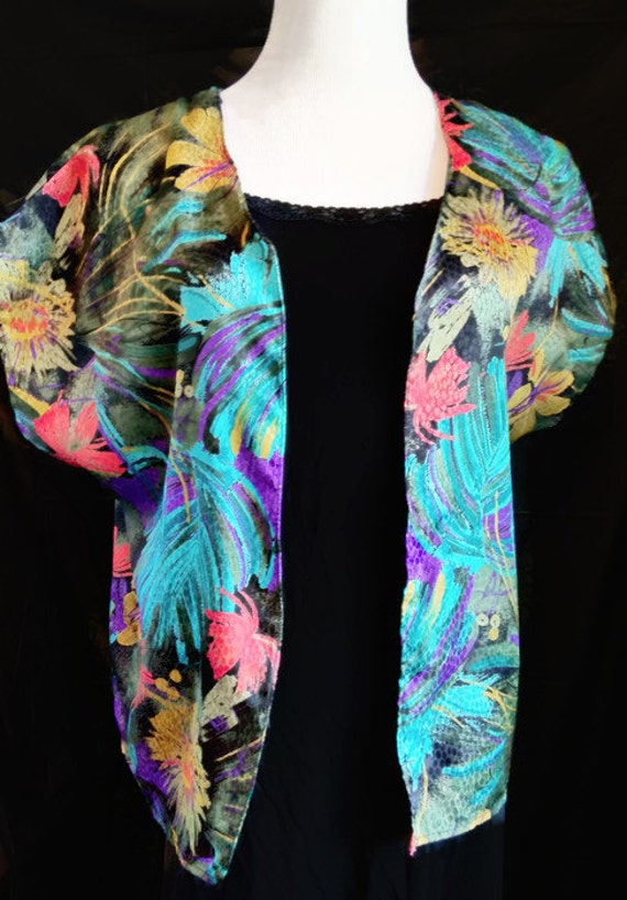 Tropical Print Kimono Cardigan Kimonos Kimono by SewChickyBySai