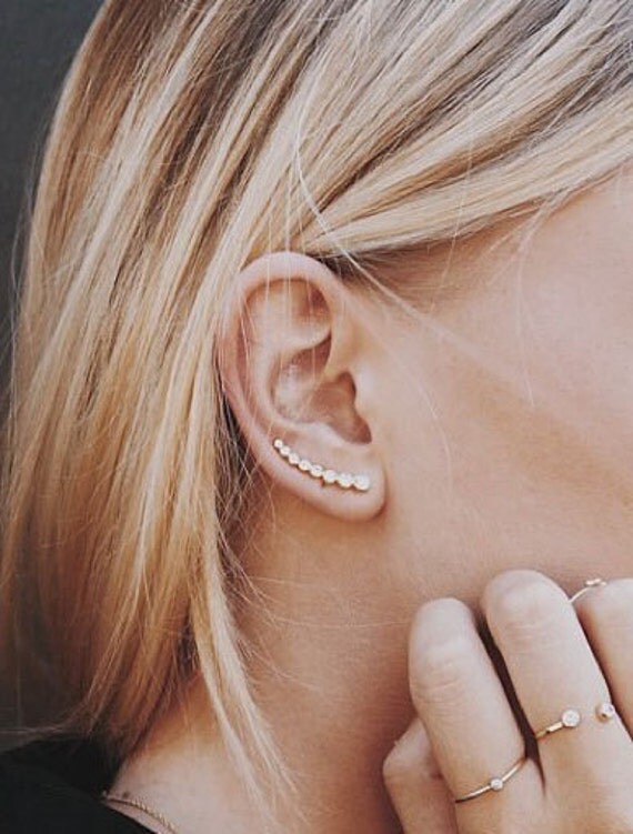 Minimalist ear cuff Triple ear cuff Gold ear cuff by LuvMinimal