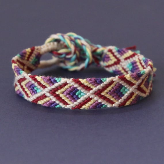 Rainbow Aztec friendship bracelet mixed colour by RahrahCrafts