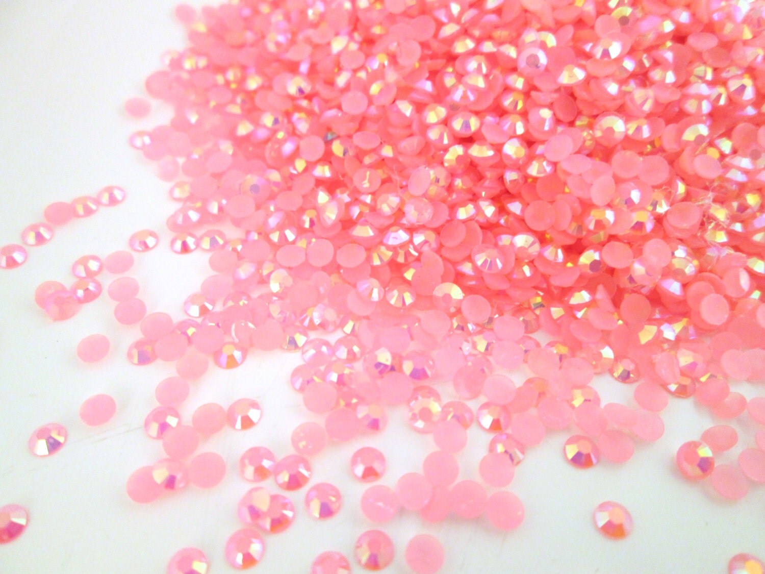 3mm AB Jelly Resin Rhinestones Bright Pink Flat Backed Pick