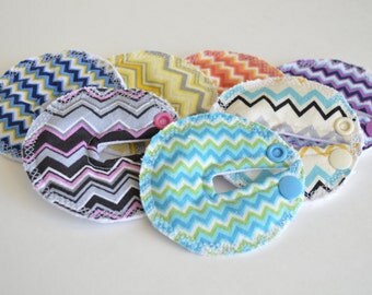 Feeding tube pads, Set of SEVEN, Chevron, enteral feeding, G tube pads, J tube, GJ tube, button buddies, PEG tube dressing pads, medical