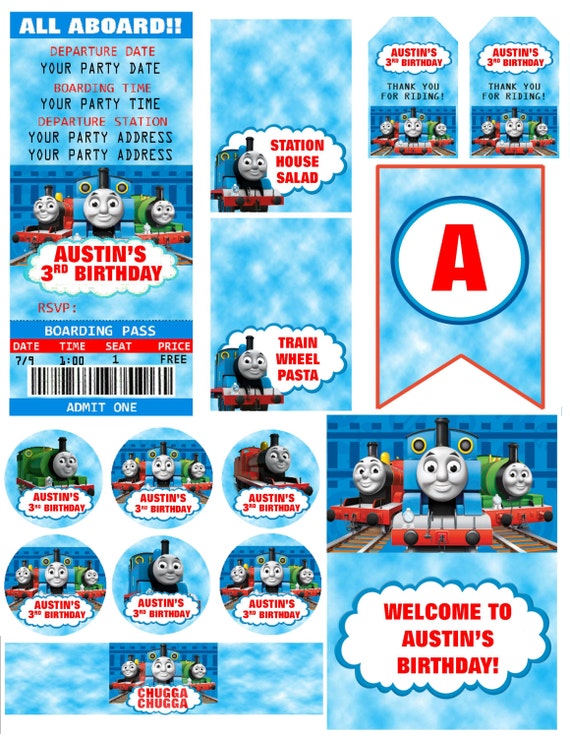 thomas the train friends birthday instant party package