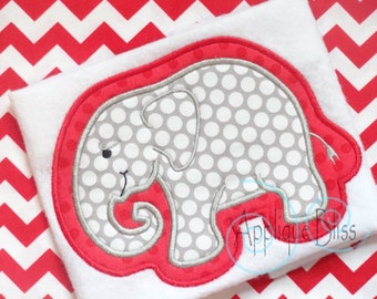 Elephant Applique Design - Animals - Zoo - Alabama - Roll Tide - Monogram - Machine Embroidery - Elephant Embroidery Design