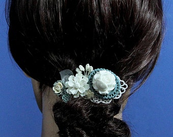 White Garden Rose Hair rose hair comb | etsy White Garden Rose Hair rose hair comb | etsy